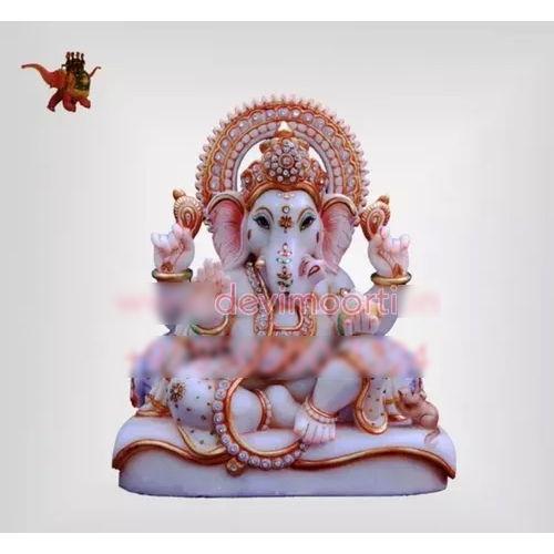 Pure White Marble Ganesh Statue