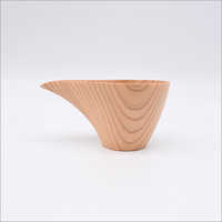 Natural Wooden Handmade Spouted Serving Bowl Dinnerware Sake And Dressing Or Sauce Container Japan