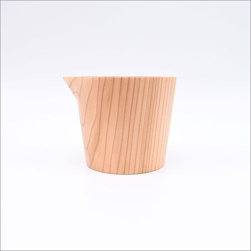 Natural Wooden Handmade Spouted Serving Bowl Dinnerware Sake and Dressing or Sauce Container Japan