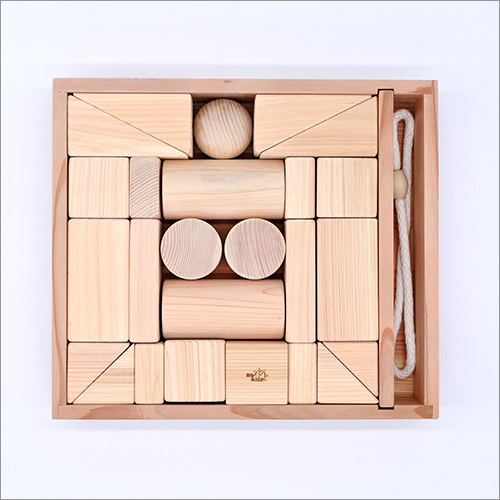Wooden Handmade Toy Blocks Intellectual Training Education Made Of Nikko Cypress Made In Japan