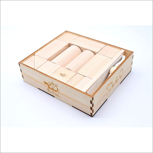 Wooden Handmade Toy Blocks Intellectual Training Education Made of NIKKO Cypress Made in Japan