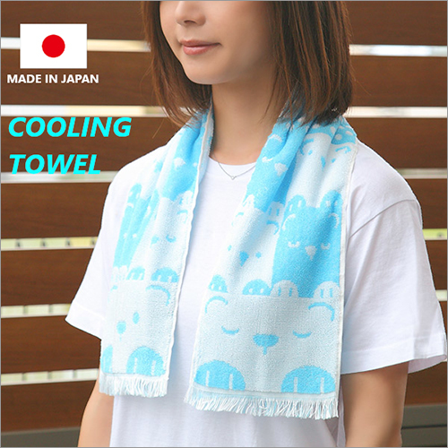 Cooling Towel - White Bear Series - Polyethylene 55% Cotton 45% Eco Friendly Made in Japan