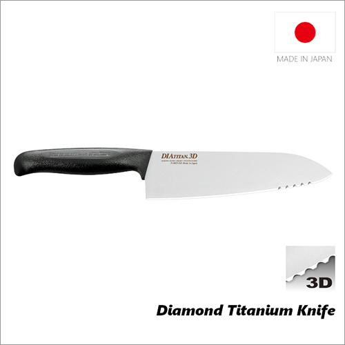 Diamond Titanium 3D Knife with Titanium Handle 180mm (Angled Handle for Sharpening)