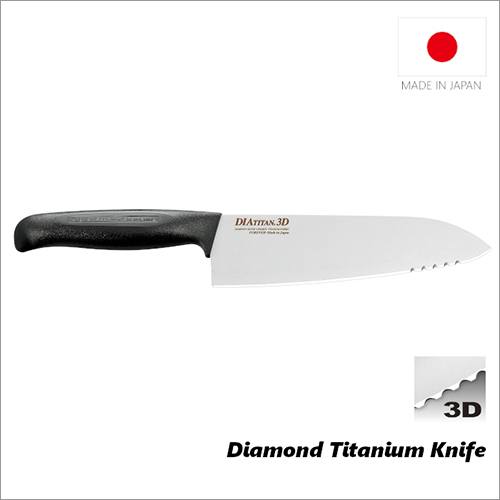 Diamond Titanium 3D Knife with Titanium Handle 160mm (Angled Handle for Sharpening)