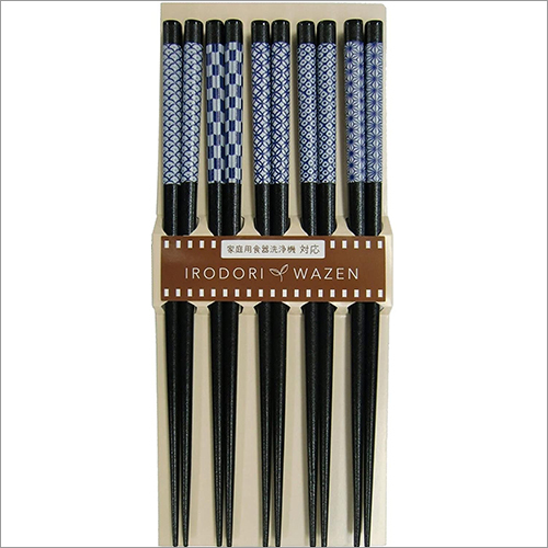Non Slip Wooden Chopstick with Japanese Traditional Patterns 5 PCS Set Made in Japan By HIME-PLA INC.