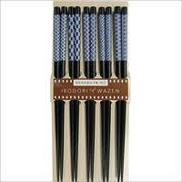 Non Slip Wooden Chopstick With Japanese Traditional Patterns 5 Pcs Set Made In Japan