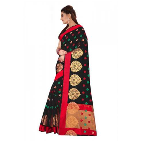 Fancy Printed Silk Saree - Silk, 5.5 Meters, Black | Elegant Design, Soft Fabric, Vibrant Colors, Perfect Drape, Unique Pattern