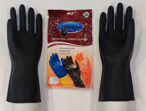 Rubber Victor Industrial Black Hand Gloves