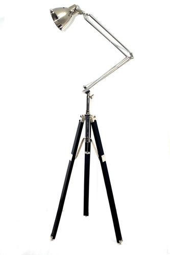 European Handmade Brass Floor Lamp With Tripod