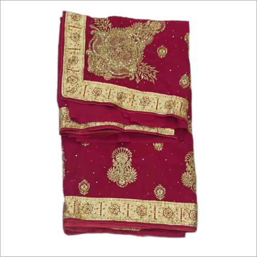 Available In Different Color Ladies Fancy Red Saree