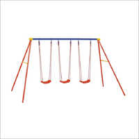 Triple Swing - Mild Steel, Multi Color | 3-Seater Rubber Belt