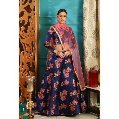 Dull Satin With Digital Print Lehenga Choli