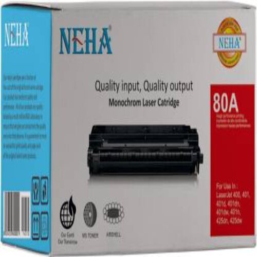 NEHA 80A TONER CARTRIDGE FOR USE IN HP LASERJET 400/M401/M401d/M425dw Black Ink Toner By GLOBAL COPIER