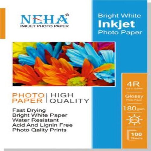 White Neha 4X6 Glossy 180Gsm Plain 4X6 180 Gsm Photo Paper