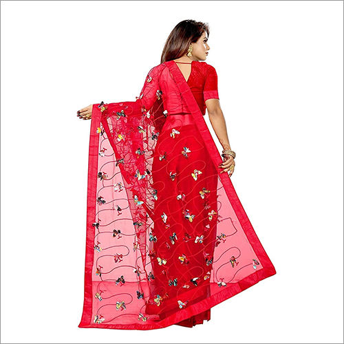 Multicolor Ladies Butterfly Design Saree