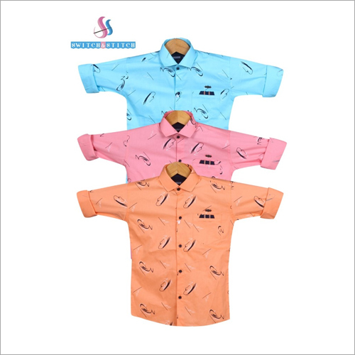 Kids Regular Fit Shirts - Cotton Blend, Sizes L, S, M, XL | Full Sleeves, Washable, Available in Different Colors