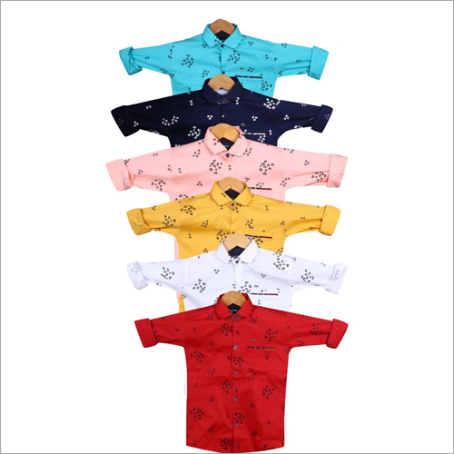 Kids Slim Fit Shirts - Cotton Blend, Boys' Printed Design | Washable with Bead Closure