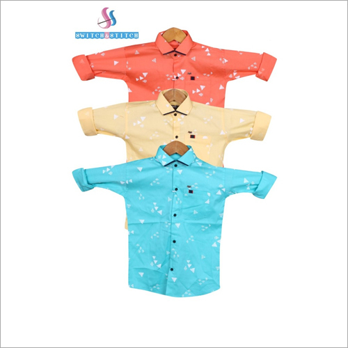 Kids Pure Cotton Shirts - Printed Full Sleeves | Washable, Available in Sizes S, M, L, XL