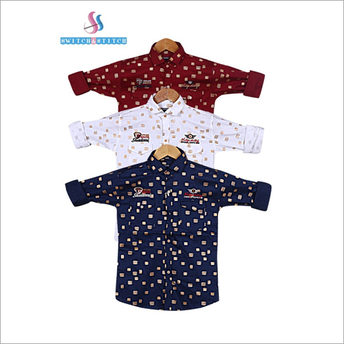 Washable Kids Full Sleeves Double Pocket Printed Shirts