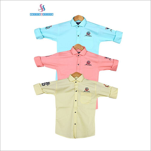 Kids 100% Cotton Shirts - Printed Design, Available in Various Colors, Washable for All Seasons