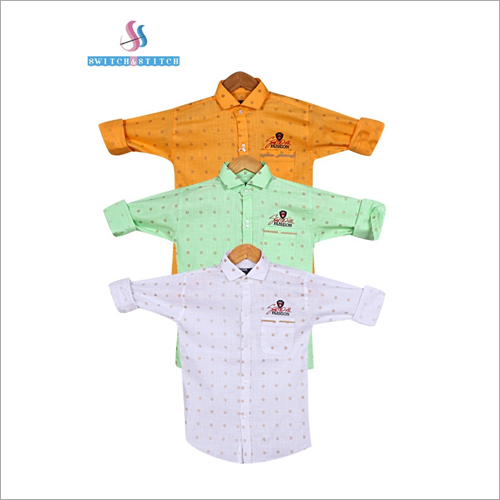 Kids Regular Fit Casual Shirts - Cotton Blend, Sizes S, M, L, XL | Washable, Printed Design for All Seasons: Rainy, Spring, Summer, Winter
