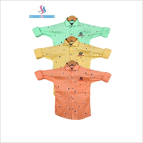 Kids Full Sleeves Regular Fit Printed Shirts - Cotton Blend, Trendy Design | Washable, Suitable for All Seasons: Summer, Winter, Rainy, Spring