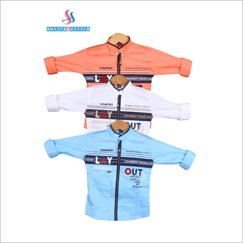 Kids Slim Fit Printed Shirts - Cotton Blend, Sizes L, M, S, XL | Full Sleeves, Washable, Trendy Design for Stylish Young Wearers