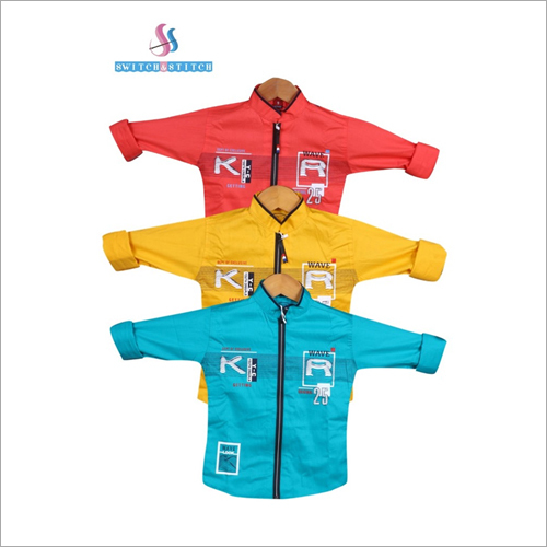 Kids Zipper Shirt - Cotton Blend, Size Small to Extra Large | Available in Multiple Colors, Washable, Printed Design