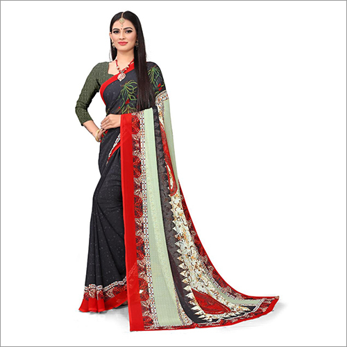 Multicolor Digital Printed Saree