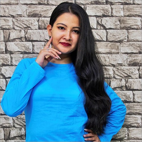 New Plain Cotton Long Sky Blue Kurta