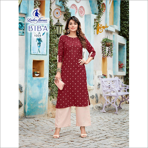 Ladies Flavour Biba Vol 1 Ruby Print Top With Pant