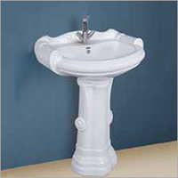 Big White Sterling Pedestal Wash Basin