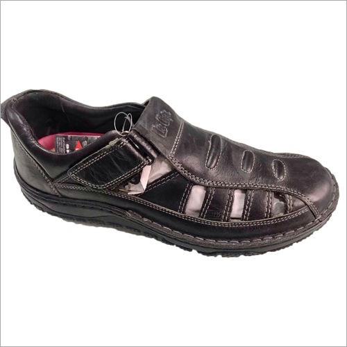 Black Lee Cooper Round Toe Sandal