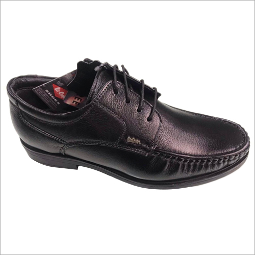 Black Lee Cooper Leather Shoes With Lace