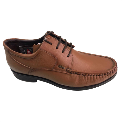 Tan Lee Cooper Leather Shoes With Lace