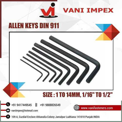 Allen Keys / Hexagonal Wrenches Din 911