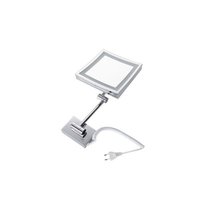 Led Shaving & Makeup Mirror Square - Polished Plastic, 200mm X 200mm | Enhanced Illumination For Precise Grooming & Makeup Application