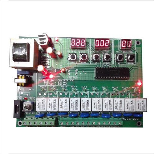 Sequential Timer - 10 Channel Digital Sequence Timer, 230VAC Relay Output with Start Single Selector Switch