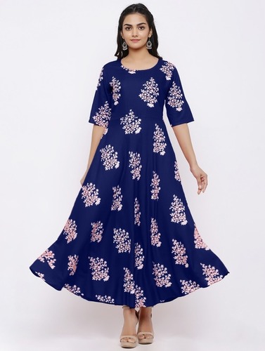 Womanica Trendy Rayon Gown Kurtis Bust Size: 38