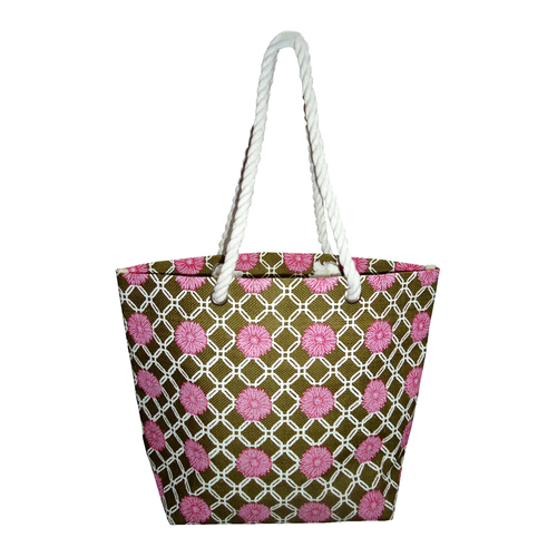 Floral Printed Jute Beach Bag