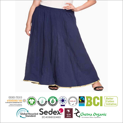 As Per Buyer Requirement Blue Cotton Ladies Skirts