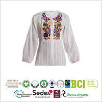 GRS Recycle Cotton Ladies Sleeve Tops