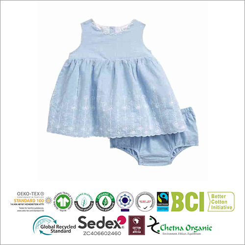 Kids Organic Cotton Muslin Printed Dungaree Dress By SRI KALYAN EXPORT PVT LTD.