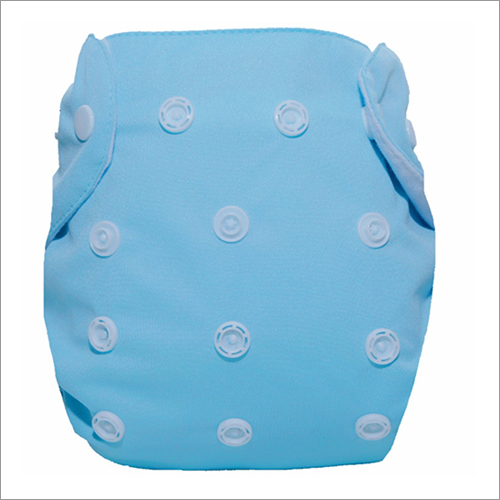 Blue Adjustable Button Baby Nappy Pants
