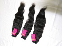 100% Natural Color Wavy Remy Virgin Wefted Human Hair Extensions