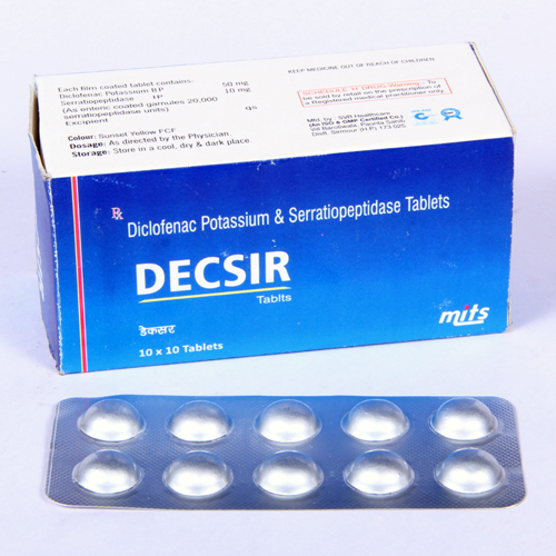 Diclofenac Potassium 50 mg & Serratiopeptidase 10 mg Tablet By MITS HEALTHCARE PRIVATE LIMITED
