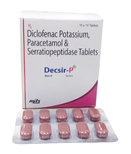 Diclofenac Potassium 50mg, Paracetamol 325 mg & Serratiopeptidase 15mg Tablet