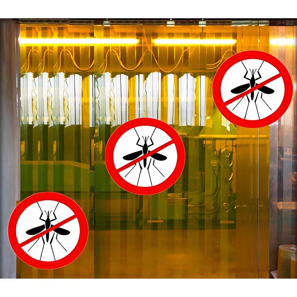 Anti-insect Pvc Strip Curtain - 50 Meter Length, 200 Millimeter Width | Amber Yellow/orange Color, Durable Quality Material