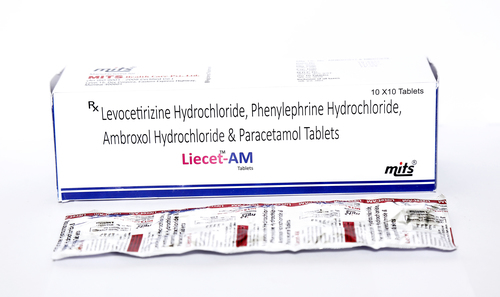 Levocetirizine , Phenylephrine Hcl , Ambroxol Hcl , Paracetamol Tablets
