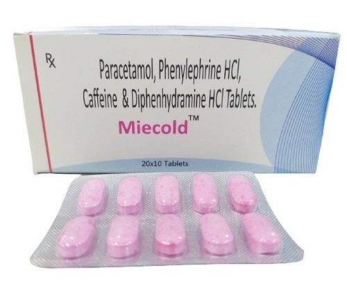 Paracetamol 325 mg, Phenylephrine HCL 5 mg, Caffeine 30 mg & Diphenhydramine 25 mg Tablets